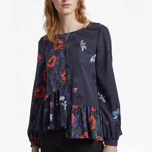 LISETTE CREPE ROUND NECK FLORAL TOP